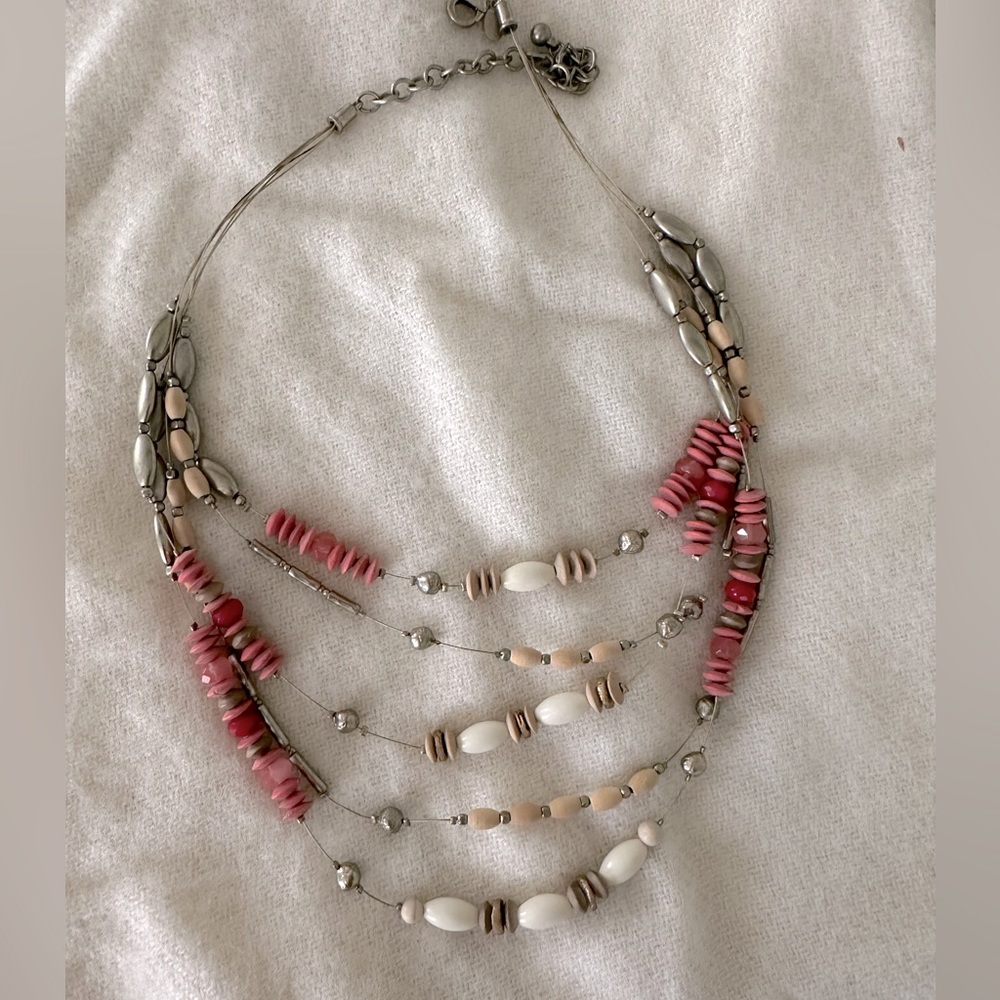 Multistrand beaded necklace